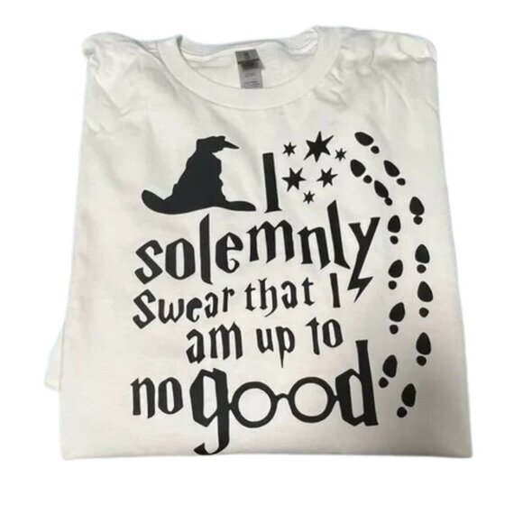 no brand Tops - Harry Potter I Solemnly Swear i am up to no good NEW white short sleeve shirt